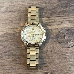 Men’s gold fossil watch